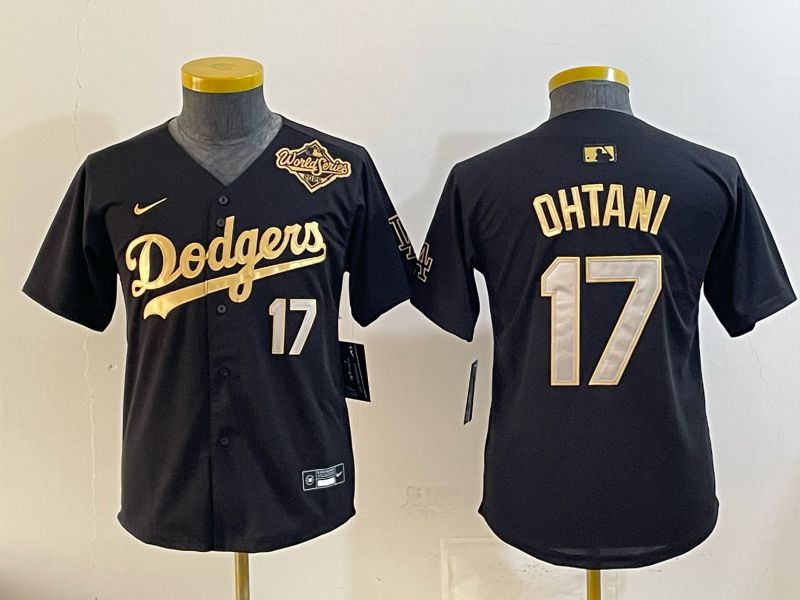 Youth Nike 2026 Los Angeles Dodgers #17 Ohtani  Black Gold Game MLB Jersey 066->women mlb jersey->Women Jersey